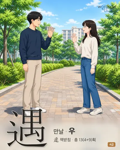 遇 (만날 우) - 4급 썸네일