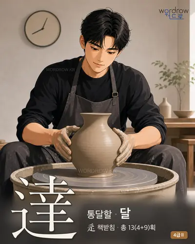 達 (통달할 달) - 4급Ⅱ 썸네일