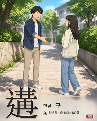 遘 (만날 구) - 특급 썸네일