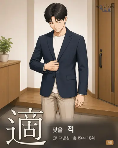 適 (맞을 적) - 4급 썸네일