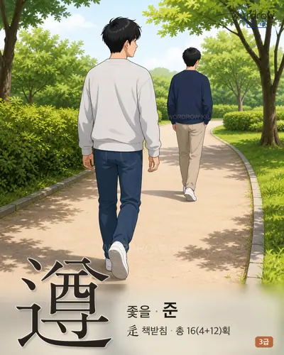 遵 (좇을 준) - 3급 썸네일