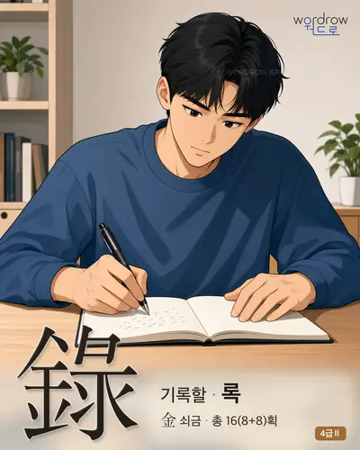 錄 (기록할 록) - 4급Ⅱ 썸네일