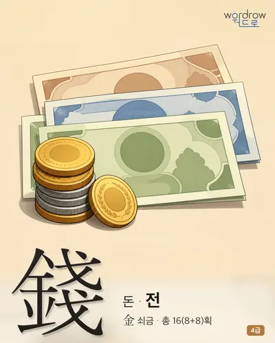 錢 (돈 전) - 4급 썸네일