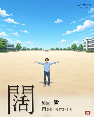 闊 (넓을 활) - 1급 썸네일