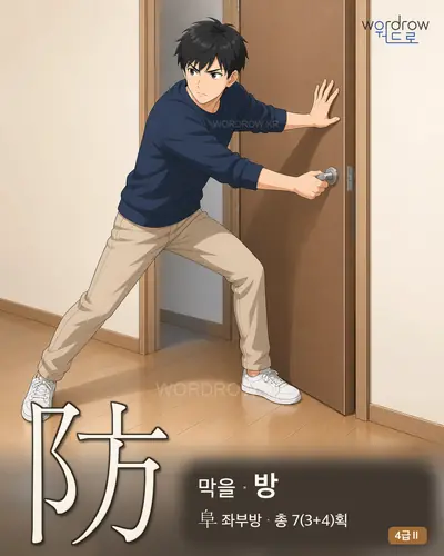 防 (막을 방) - 4급Ⅱ 썸네일