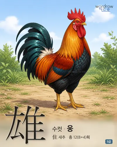 雄 (수컷 웅) - 5급 썸네일