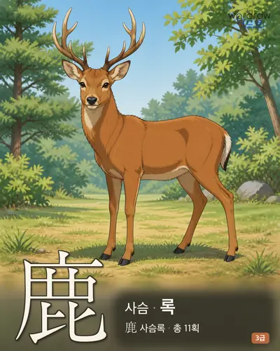 鹿 (사슴 록) - 3급 썸네일